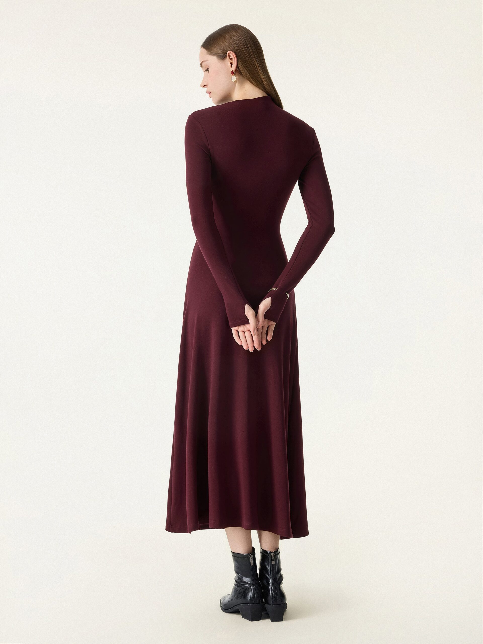 ProWarm Mockneck gerafftes Midi-Brami-Kleid mit Daumenloch - Image 9