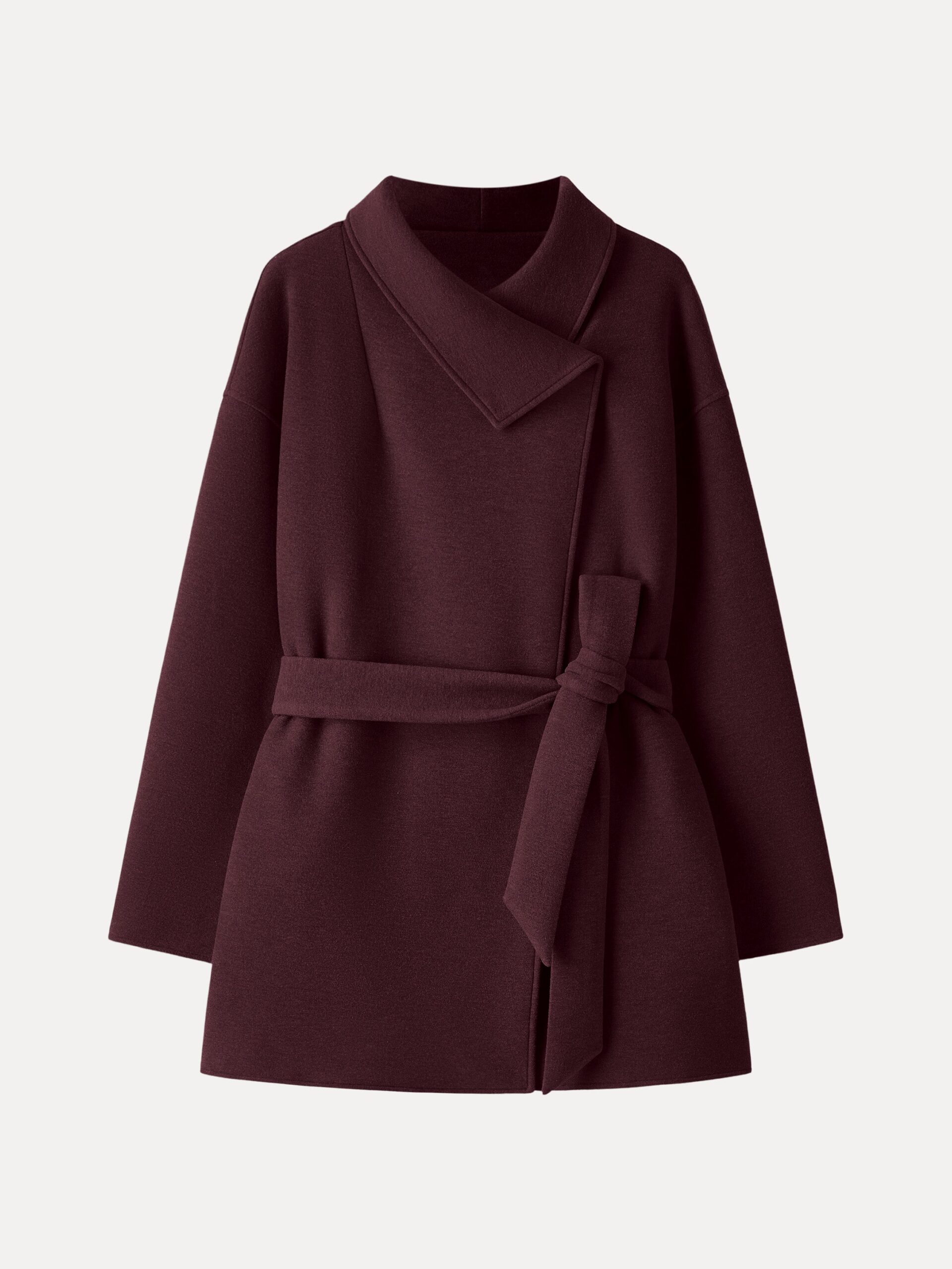 Wickelmantel mit Gürtel und abnehmbarem Kragen - Image 12