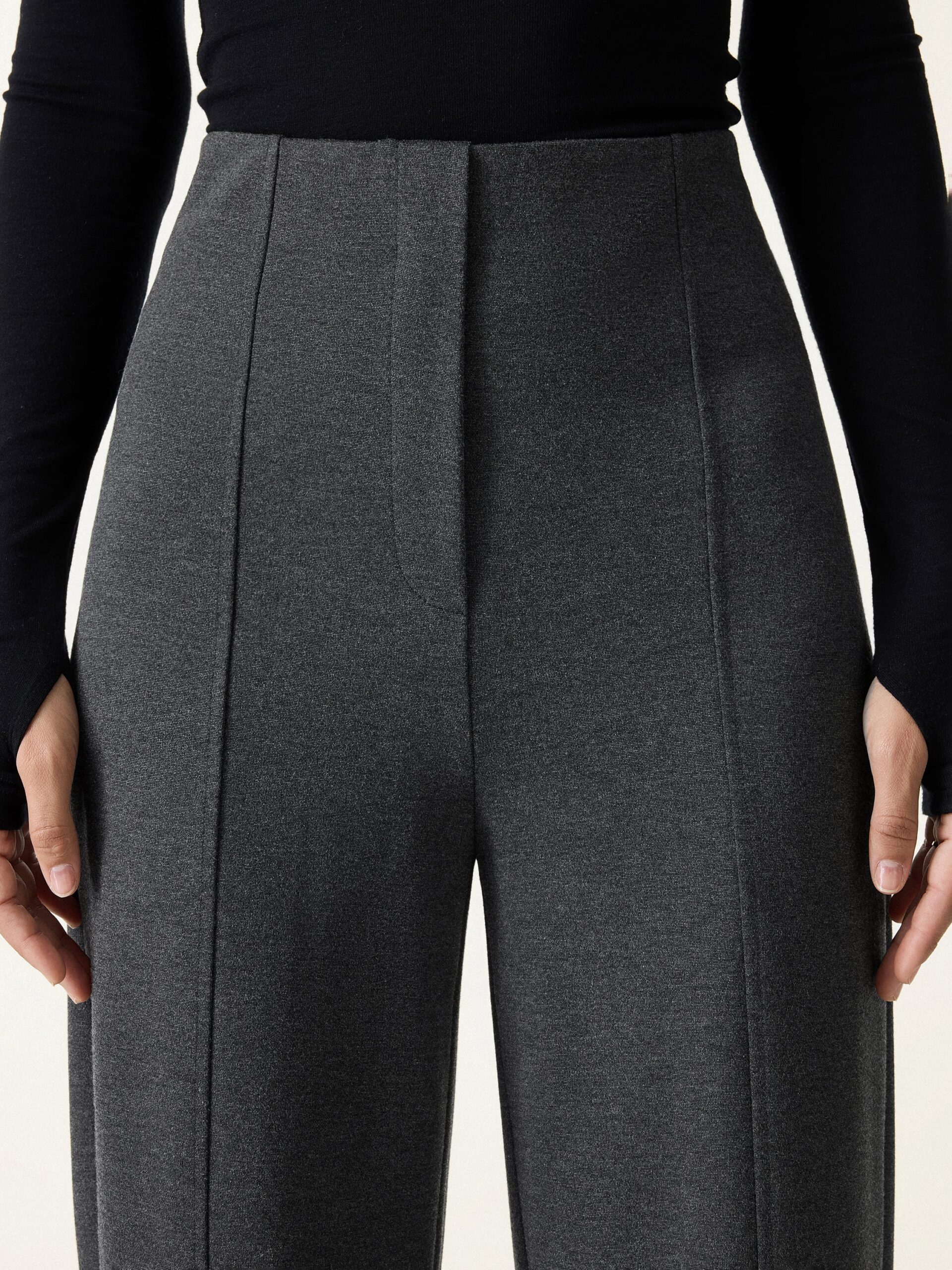 Stretch-Ponte-Hose mit hohem Bund, geradem Bein und Taschen - Image 4