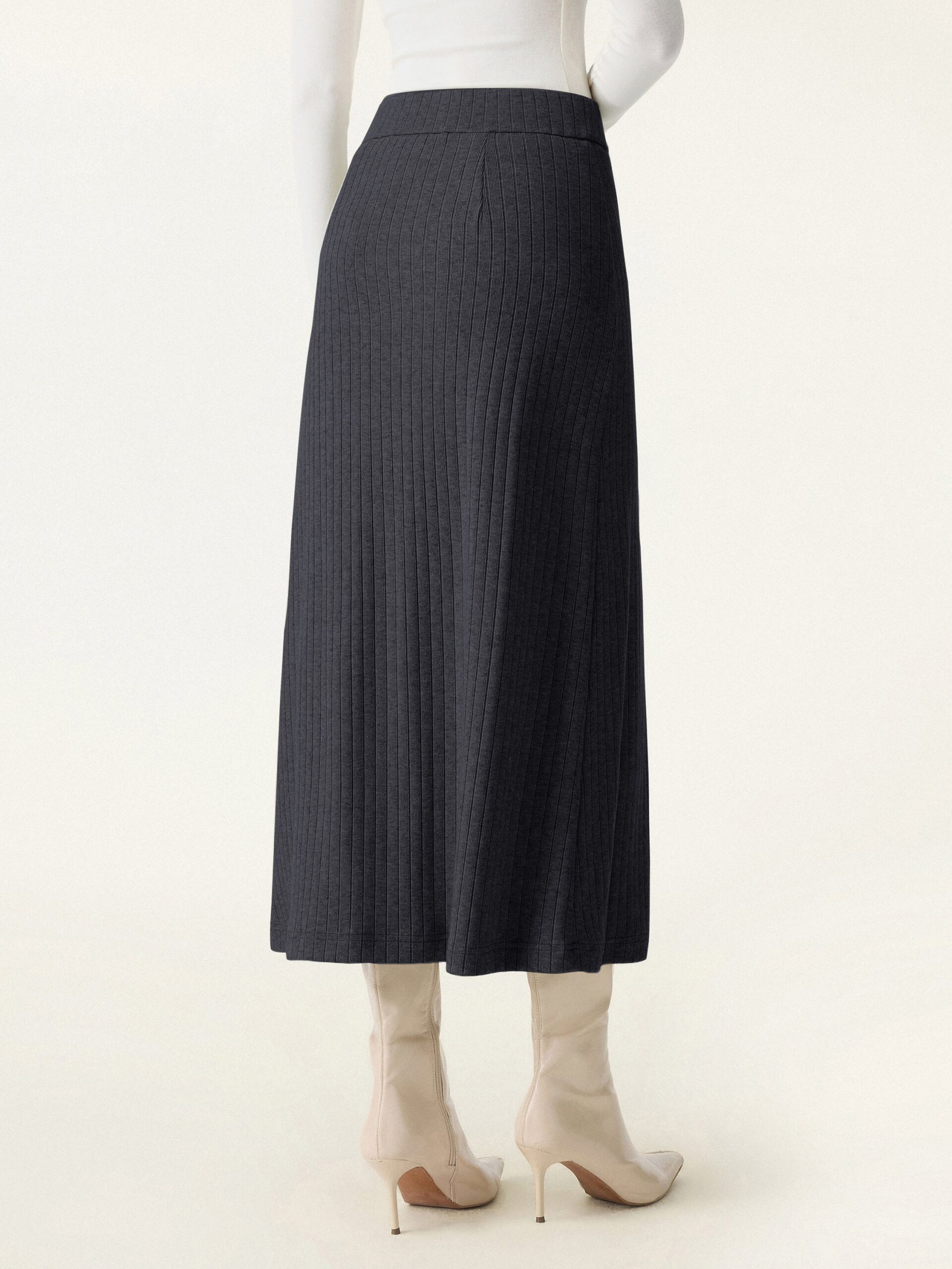 Weit gerippter, weich fallender Midirock - Image 6