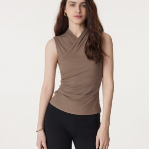 Alternative view of Müheloses, hautenges Oberteil im Surplice-Stil