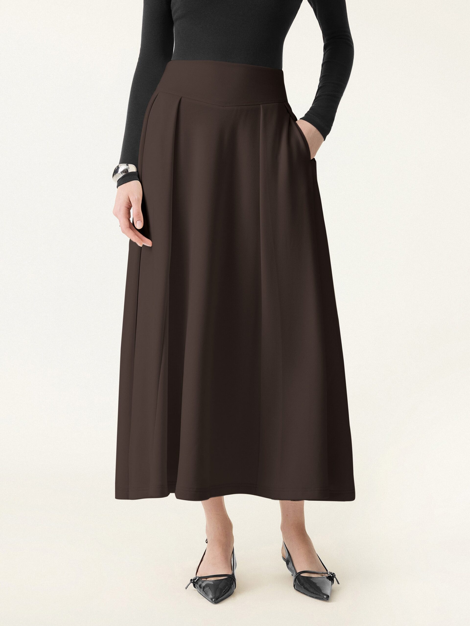 A-Linien-Maxirock zum Überziehen mit Taschen - Image 12