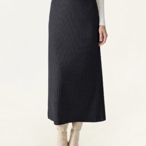 Alternative view of Weit gerippter, weich fallender Midirock