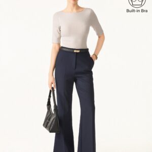 Alternative view of Essential Lyocell Kaschmir U-Boot-Ausschnitt Ellenbogenlange Ärmel Brami