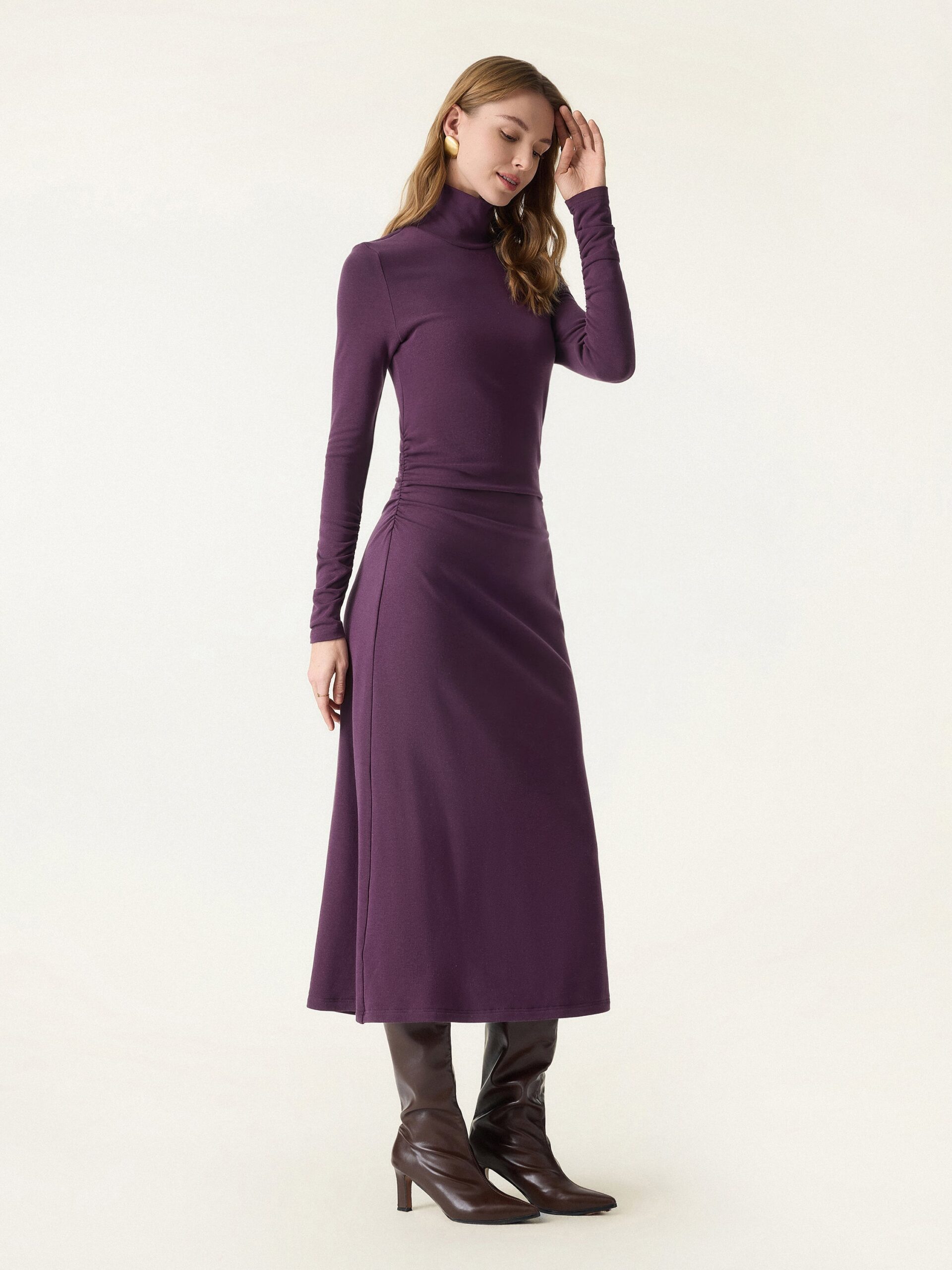 ProWarm Midikleid mit Rollkragen und gerafften Ärmeln - Image 6