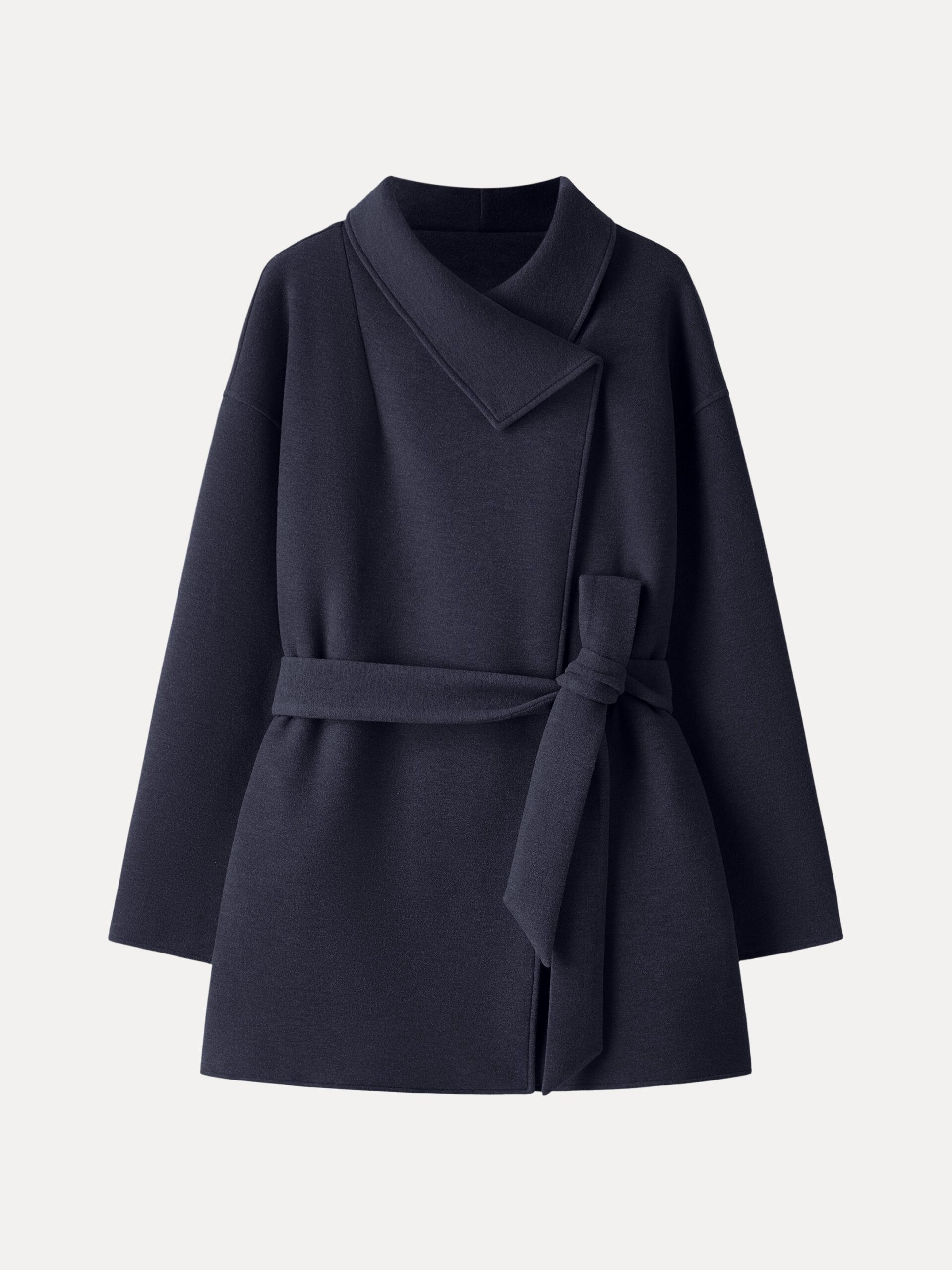 Wickelmantel mit Gürtel und abnehmbarem Kragen - Image 13