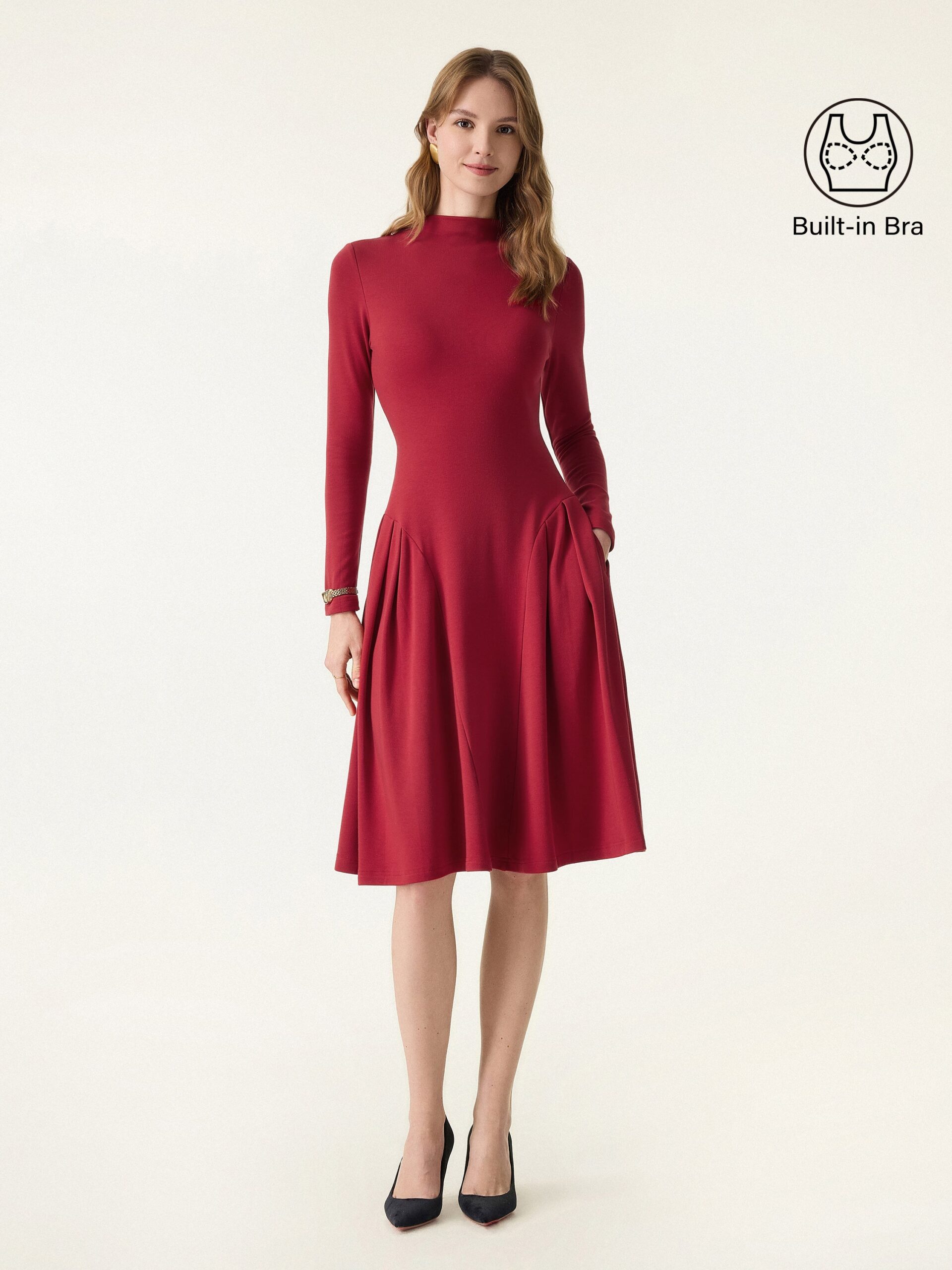 MaxWarm Mockneck Knielanges Brami-Kleid - Image 4