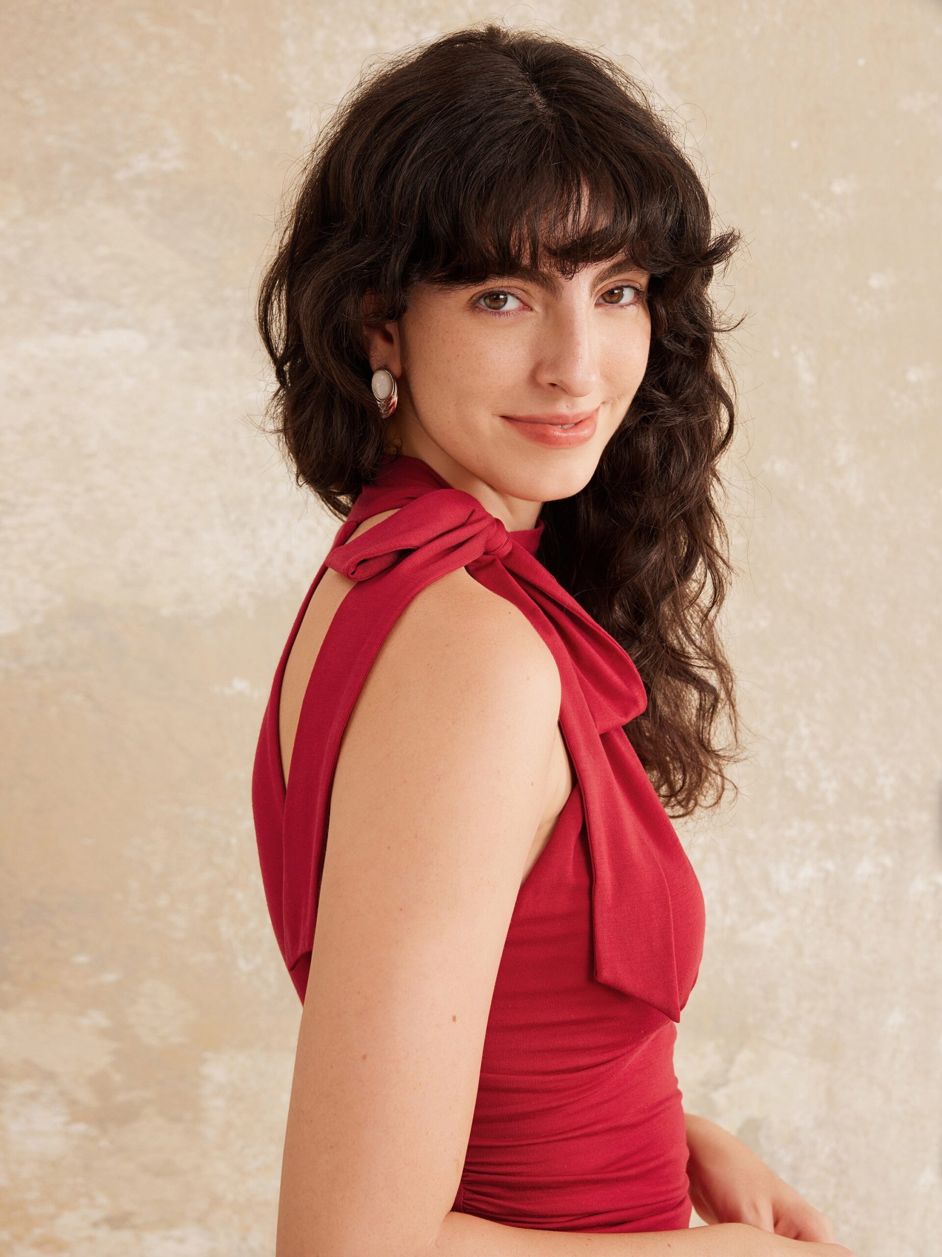 Seitlich gerafftes Top mit Schleife am Ausschnitt – New Airy Brami - Image 7