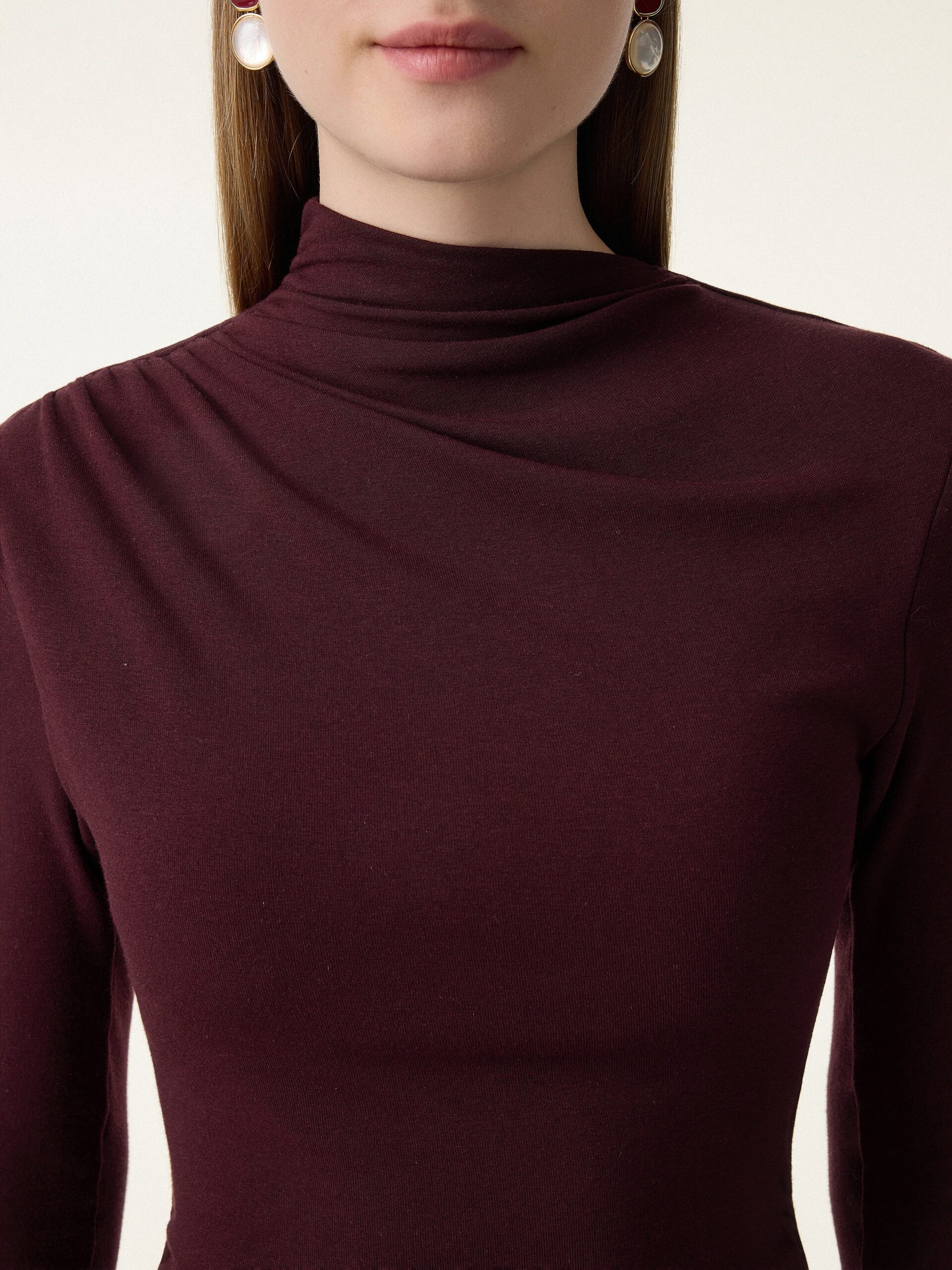 ProWarm Mockneck gerafftes Midi-Brami-Kleid mit Daumenloch - Image 5