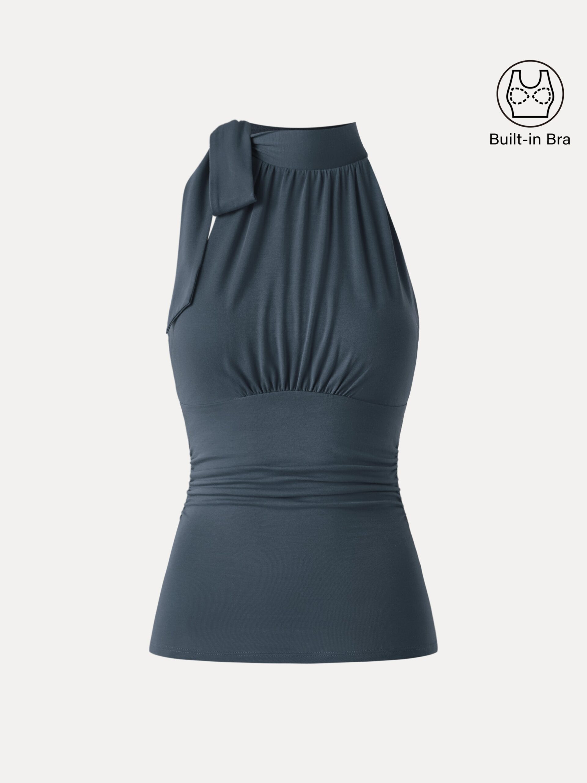 Seitlich gerafftes Top mit Schleife am Ausschnitt – New Airy Brami - Image 13