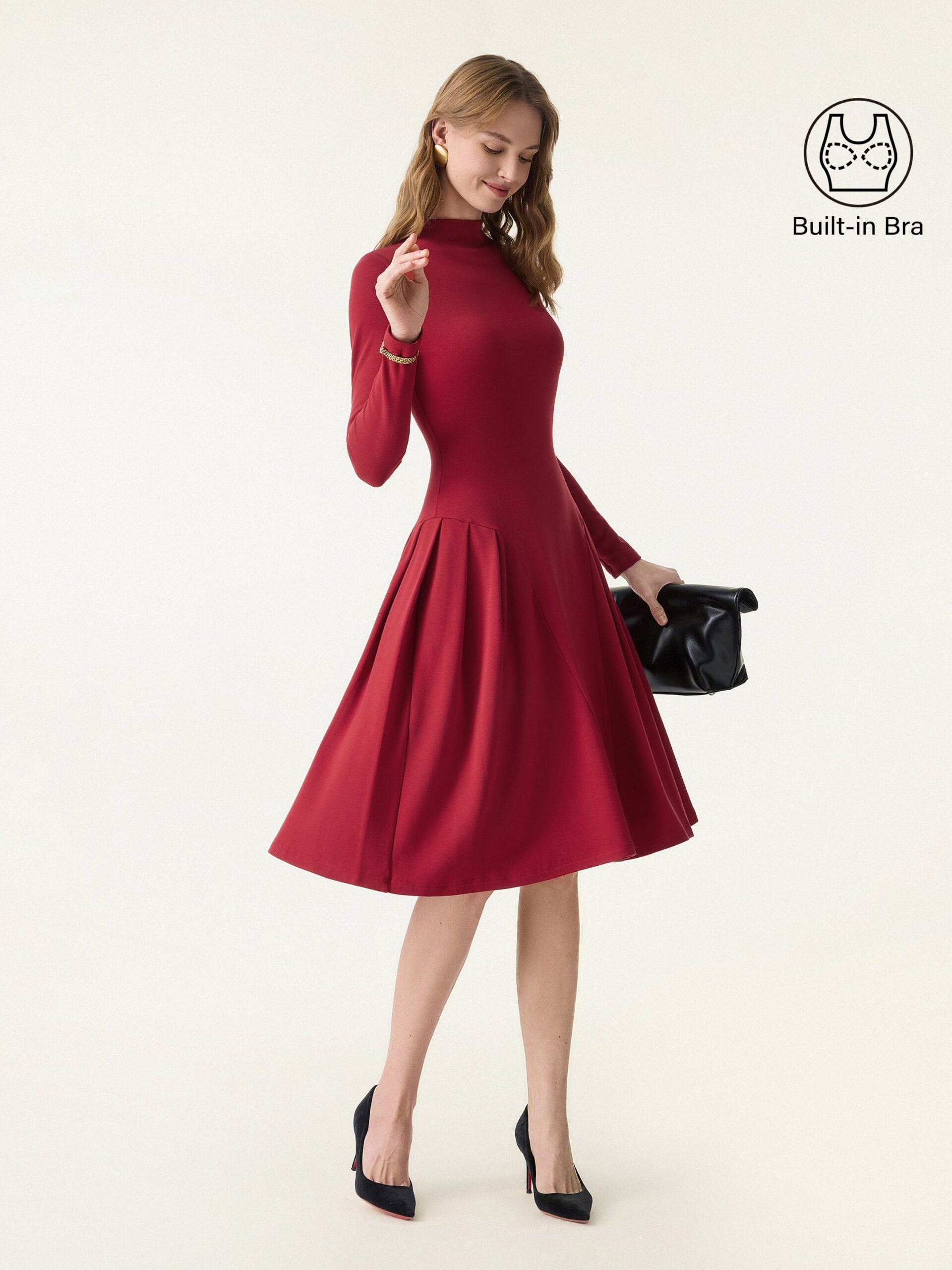 MaxWarm Mockneck Knielanges Brami-Kleid