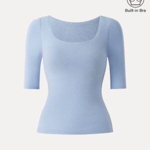 Alternative view of Essential Brami mit quadratischem Ausschnitt und ellenbogenlangen Ärmeln