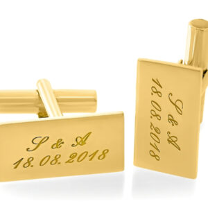 HERREN ACCESSOIRE MANSCHETTENKNÖPFE 925 SILBER GOLD MÄNNERSCHMUCK MIT GRAVUR