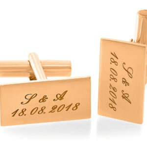 MANSCHETTENKNÖPFE PERSONALISIERT MIT GRAVUR HERRENSCHMUCK ROSÉGOLD ACCESSOIRE