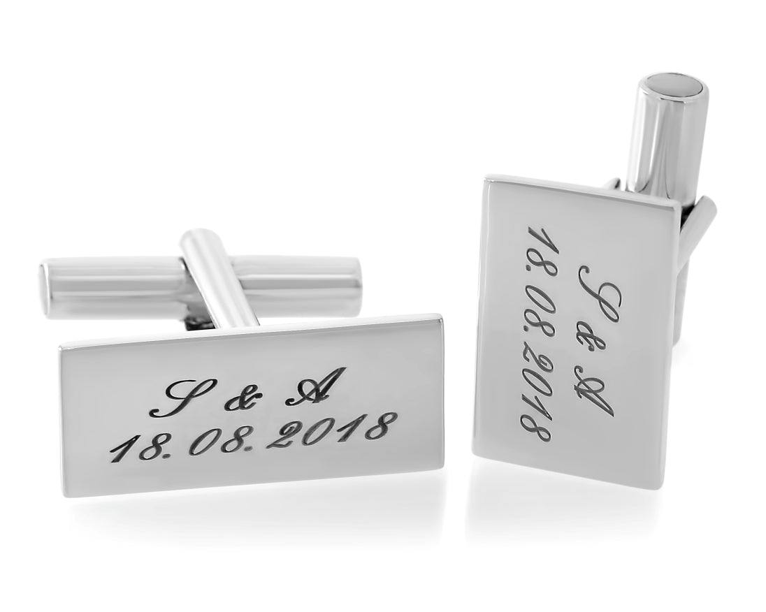 MANSCHETTENKNÖPFE MIT GRAVUR HERRENSCHMUCK MANNSCHETTEN 925 SILBER